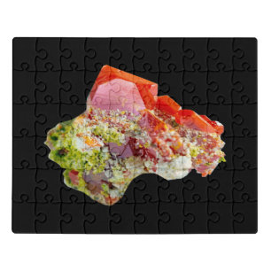 Bright Red Wulfenite Crystal Acrylic Jigsaw Puzzle