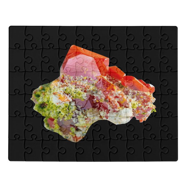 Bright Red Wulfenite Crystal Acrylic Jigsaw Puzzle (Puzzle Horizontal)