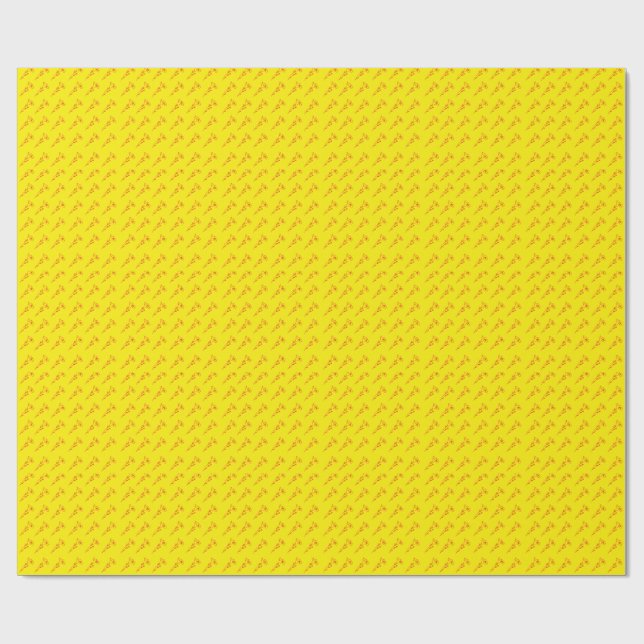 Bright Red & Yellow Floral  Wrapping Paper (Flat)