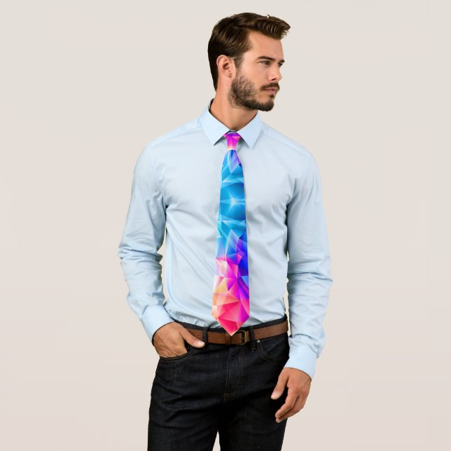 bright reds and blues neck tie (In Situ)