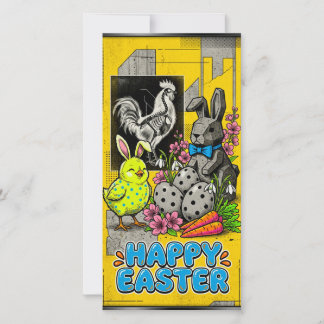 Bright retro card celebrating Easter