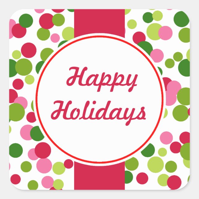 Bright Retro Christmas Stickers (Front)