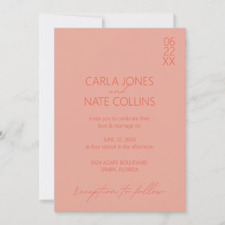 Bright Retro Colorful Wedding Invitation