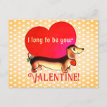 Bright Retro Dachshund Valentine Holiday Postcard