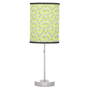 BRIGHT RETRO GREEN PINK PURPLE ABSTRACT TRIANGLES TABLE LAMP