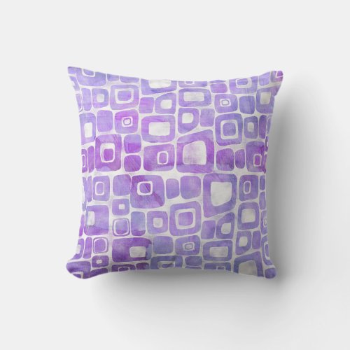 Bright Retro Mid Century Modern Rounded Geometric Throw Pillow