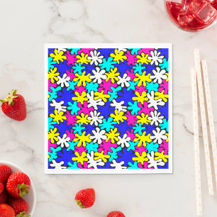Bright Retro Paint Splash Pattern Napkins