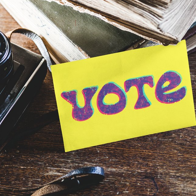 Bright Retro Style VOTE Slogan Custom Postcard (Creator Uploaded)