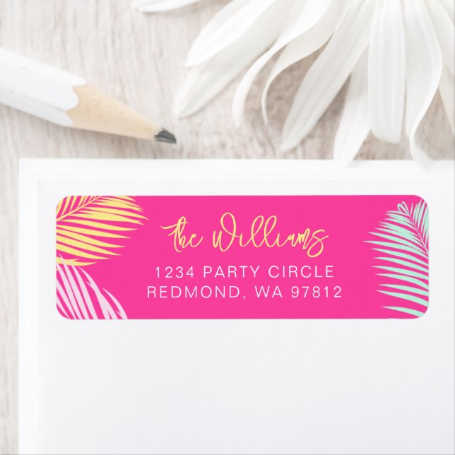 Bright Return Address Label | Pink Address Label (Insitu)