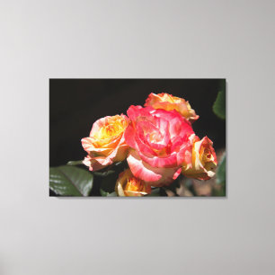 Bright Roses Bouquet Canvas Print