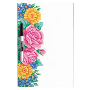 Bright roses floral design dry erase board
