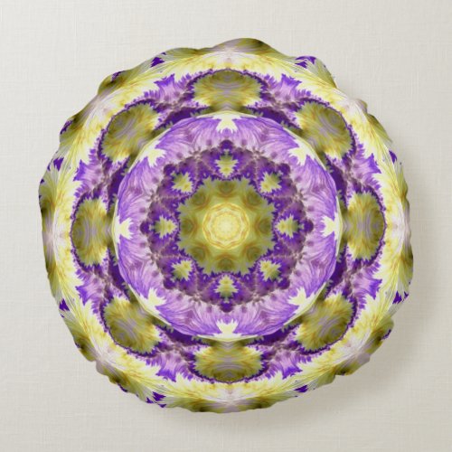BRIGHT Round cushion purple yellow white 3D