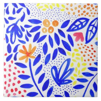 Belle Bold Floral Ceramic Tile - 2