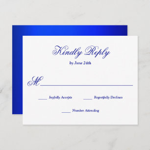 Bright Royal Blue RSVP Card