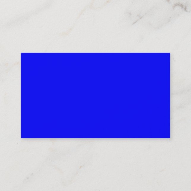 Bright Royal Blue Solid Trend Color Background Business Card (Front)
