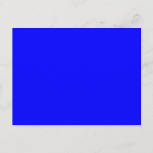 Bright Royal Blue Solid Trend Color Background Postcard