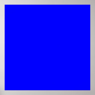 Bright Royal Blue Solid Trend Color Background Poster