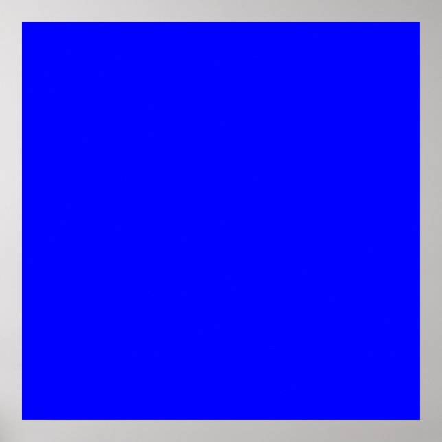 Bright Royal Blue Solid Trend Color Background Poster (Front)