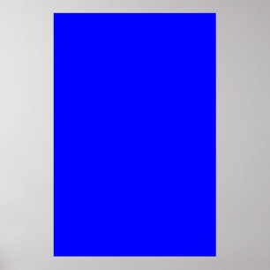 Bright Royal Blue Solid Trend Color Background Poster