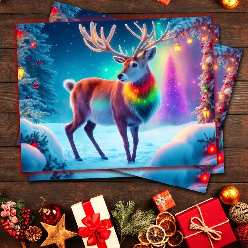 Bright Rudolph deer Merry Christmas holiday cute Postcard