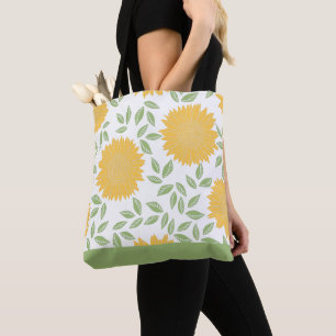 Bright Rustic Country Sunflower Pattern Tote Bag