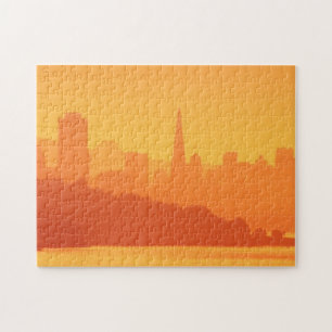 Bright San Francisco sunset. Jigsaw Puzzle