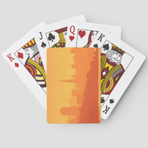 Bright San Francisco sunset. Poker Cards