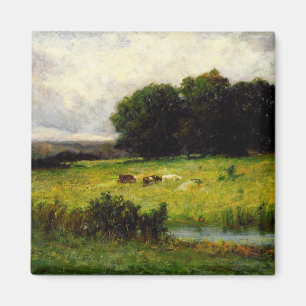 Bright Scene of Cattle near Stream - Edward Mitche Magnet