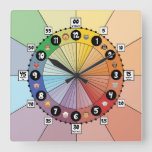 Bright School Schedule Clock for Children (Square)