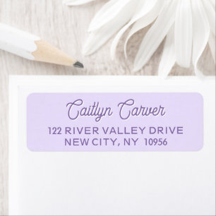 Bright Script Purple Trendy Personalized Label