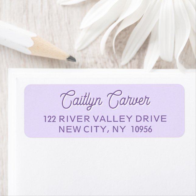 Bright Script Purple Trendy Personalized Label (Insitu)