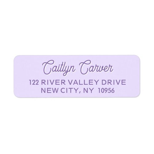 Bright Script Purple Trendy Personalized Label