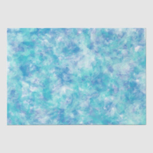 Bright Sea Blue Tone Watercolor Marbled Tissue Paper