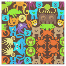 Bright Seamless Animals Pattern Multi Colored