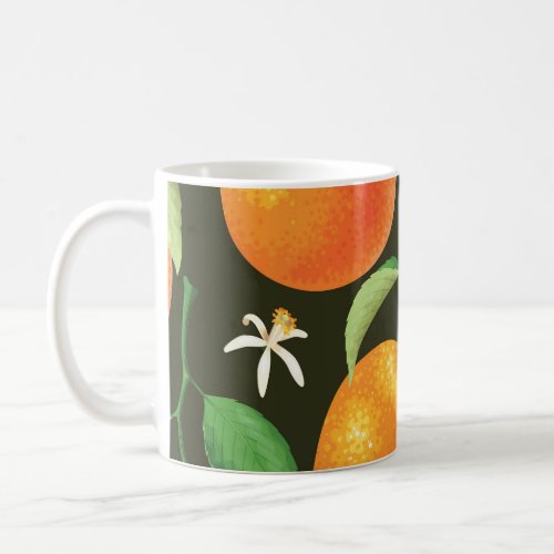 Bright seamless orange pattern design coffee mug