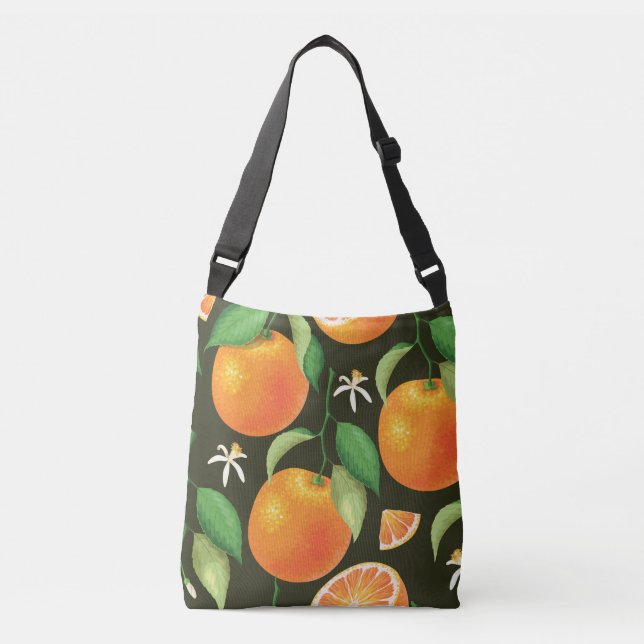 Bright seamless orange pattern design. crossbody bag (Front)
