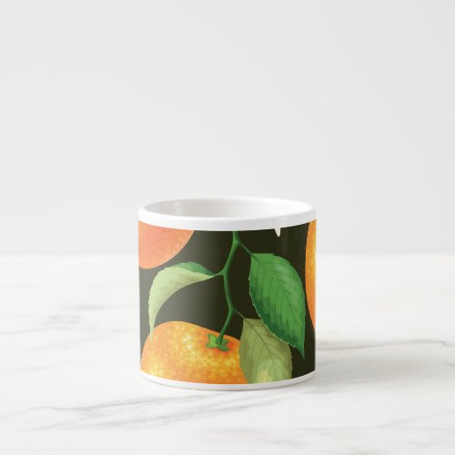 Bright seamless orange pattern design espresso cup