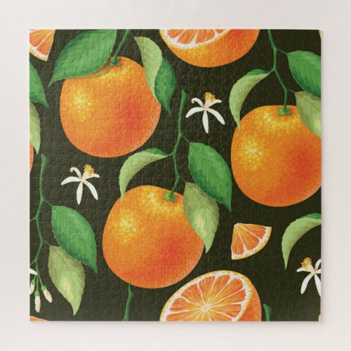 Bright seamless orange pattern design jigsaw puzzle