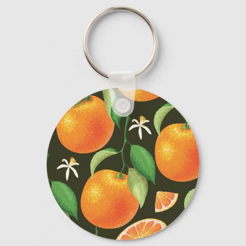 Bright seamless orange pattern design keychain