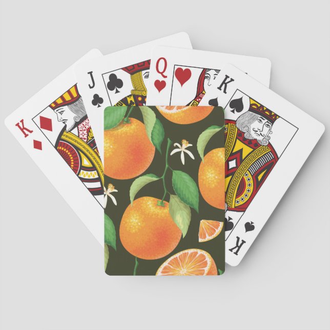 Bright seamless orange pattern design. poker cards (Back)