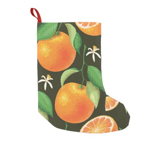 Bright seamless orange pattern design small christmas stocking