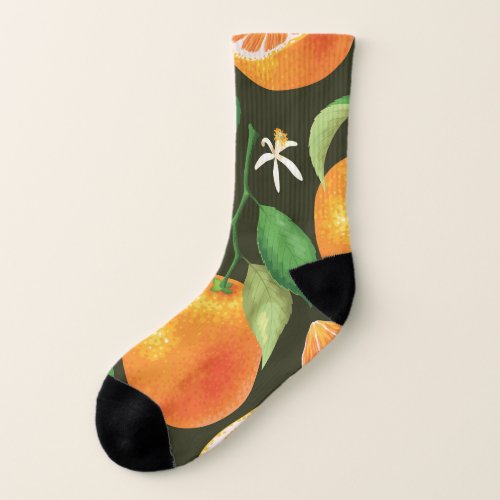 Bright seamless orange pattern design socks