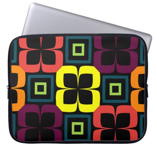Bright seamless pattern with colorful flowers on a laptop sleeve