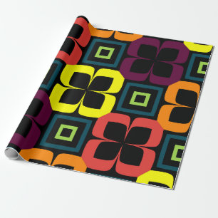 Bright seamless pattern with colorful flowers on a wrapping paper