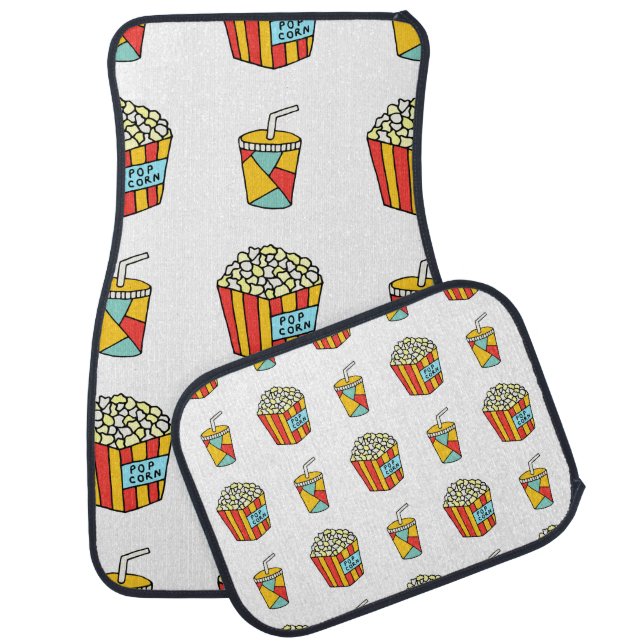 Bright seamless pattern with food for watching mov car floor mat (Set)