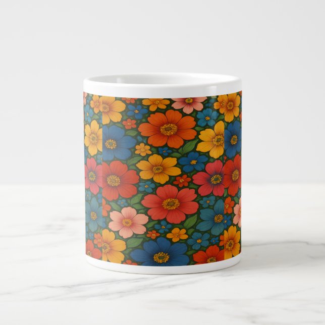 Bright Seamless Wildflower Pattern  Giant Coffee Mug (Front)