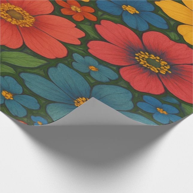 Bright Seamless Wildflower Pattern  Wrapping Paper (Corner)