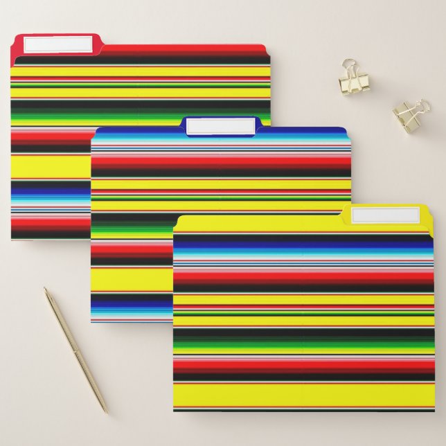 Bright serape stripes file folder (Set)