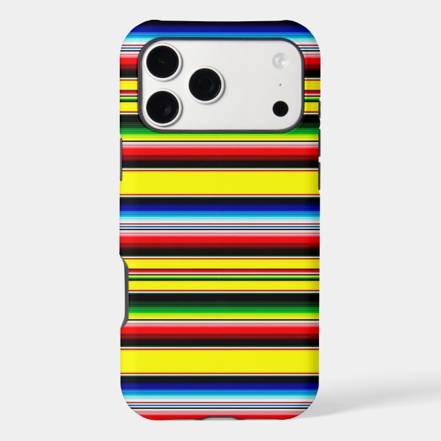 Bright serape stripes iphone case (Back)