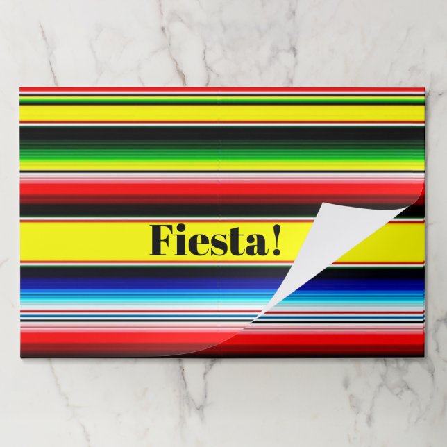 Bright serape stripes paper placemat (Folded)